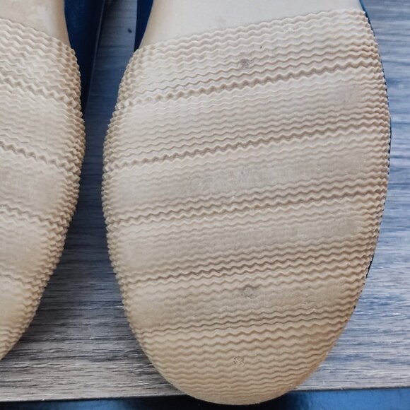 Wild Diva rain boots waterproof navy blue bottom brown top women's size 7 - Picture 12 of 13